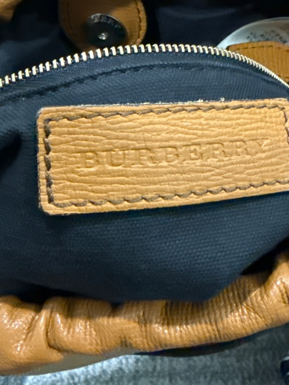 Burberry Tan Leather Shoulder Bag - Picture 6 of 6